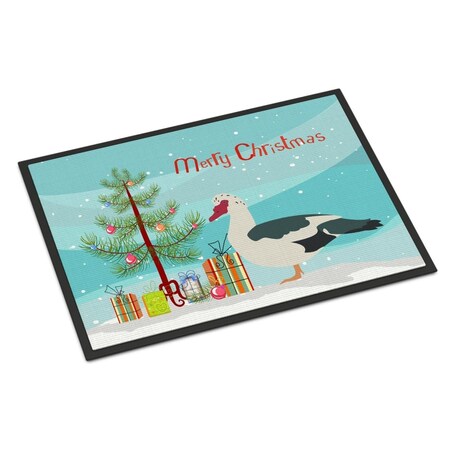 Carolines Treasures Muscovy Duck Christmas Indoor or Outdoor Mat - 18 x 27 in. BB9231MAT